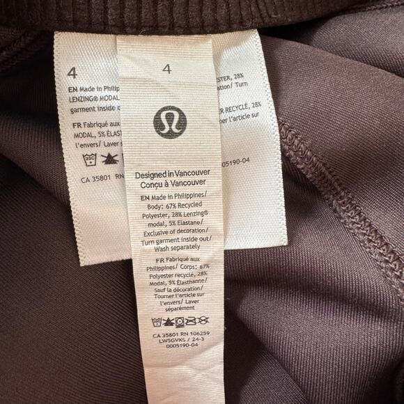 Lululemon Ribbed Softstreme Flared Pant Espresso Dark Brown Size 4 - Picture 6 of 6